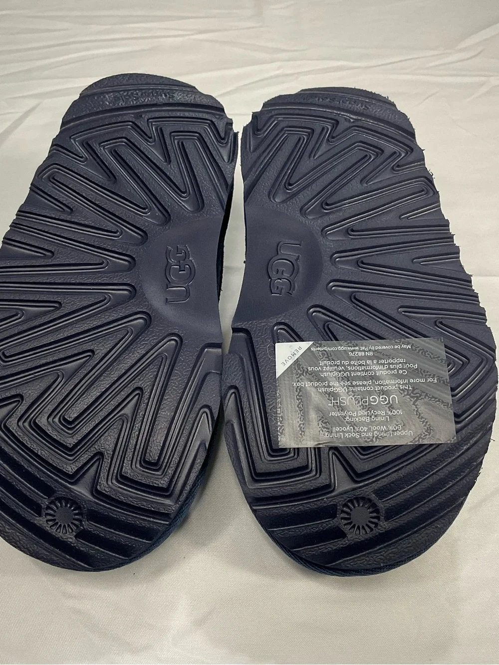 UGG Kids Navy Blue Slip-On Cozy Clog Slippers